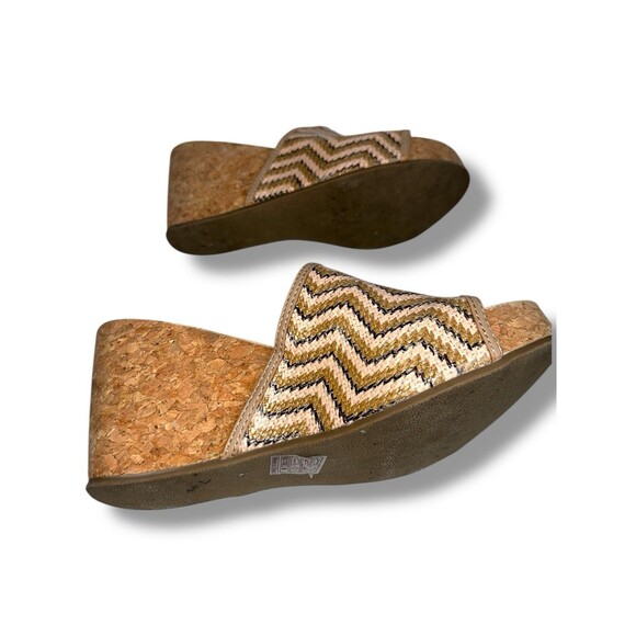 Blowfish Malibu Wedge Sandals Women’s 8 Cork Platform Slip On Coastal Cowgirl - Picture 11 of 16